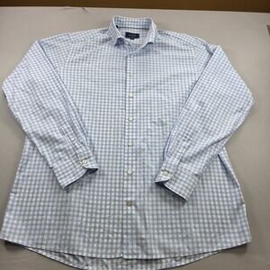 Eton Shirt Men XXL 18/46 Blue Gingham Check Plaid Contemporary Dress Long Sleeve